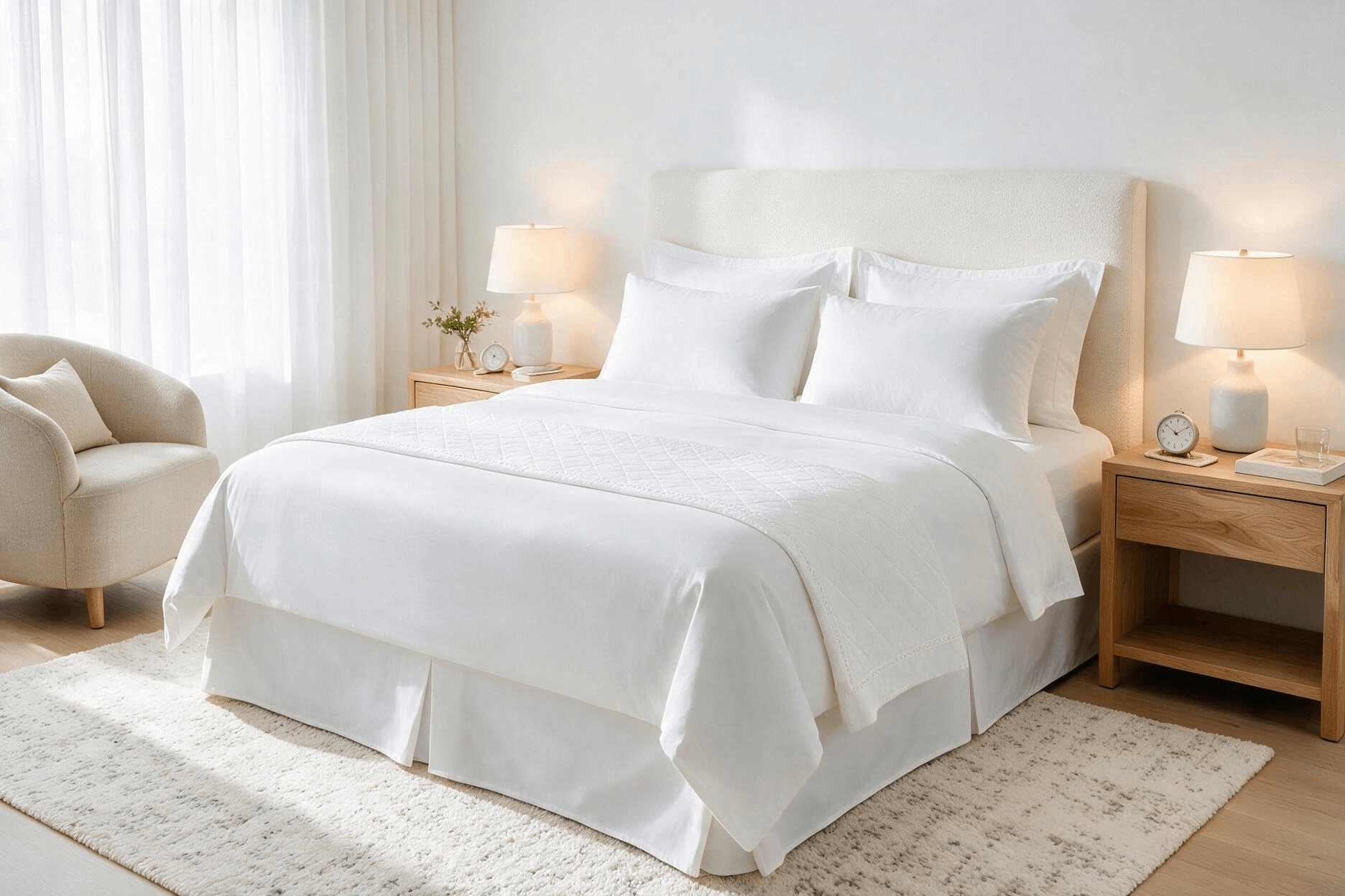 Temperature-regulating bedding illustration