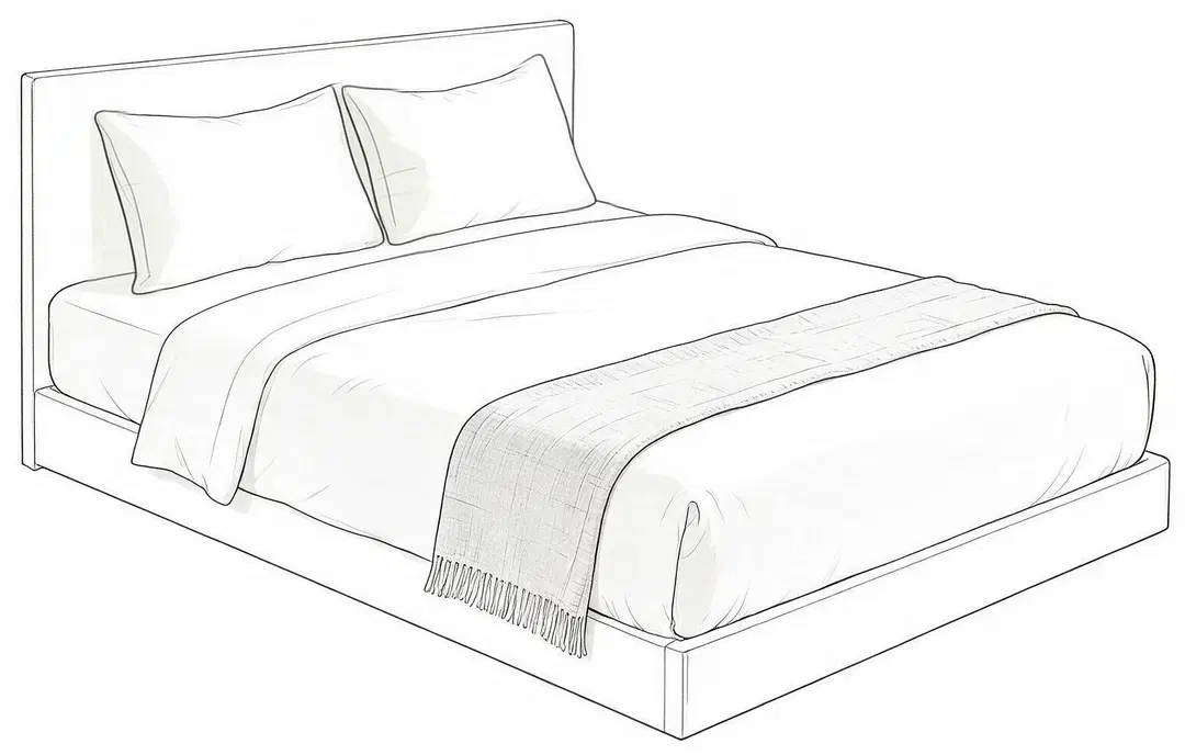 WELLTH Pure bedding on a bed frame